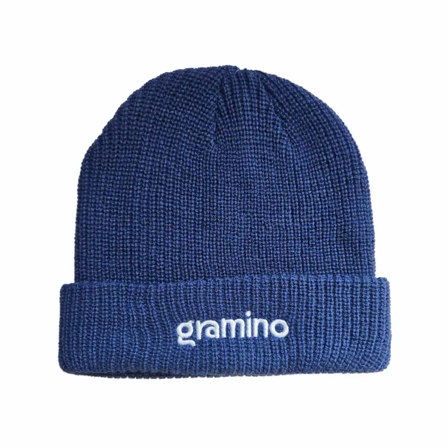Modrá vlněná zimní čepice s logem Gramino
