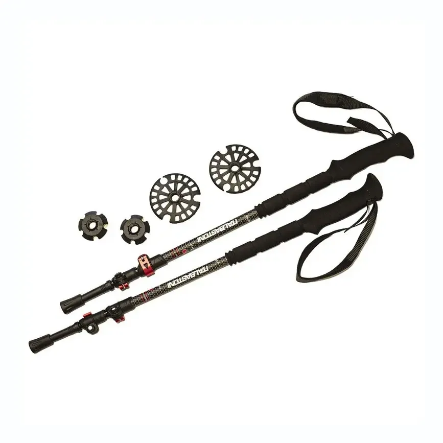 Yate Carbon Trek Poles Three-piece telescopic poles with extended foam handle