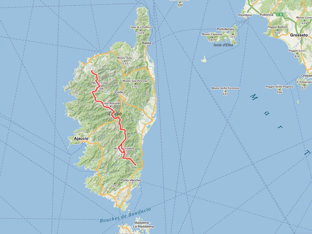 Mapa-dalkovy-trek-GR-20-Korsica