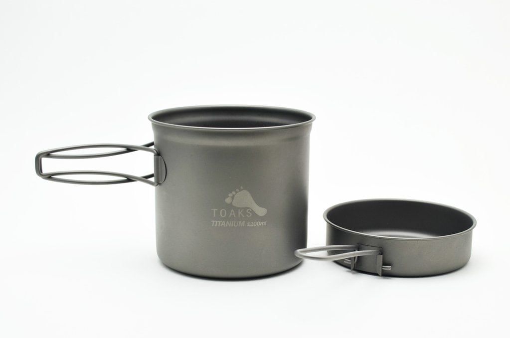 Toaks Pot 1100 ml titanium ultralight pot with pan