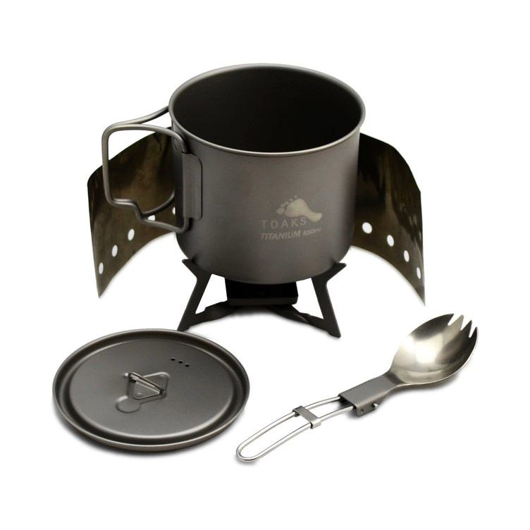 TOAKS Vařící Set S Hrncem 550 Ml A Vařičem Na Tuhý Líh CS 01