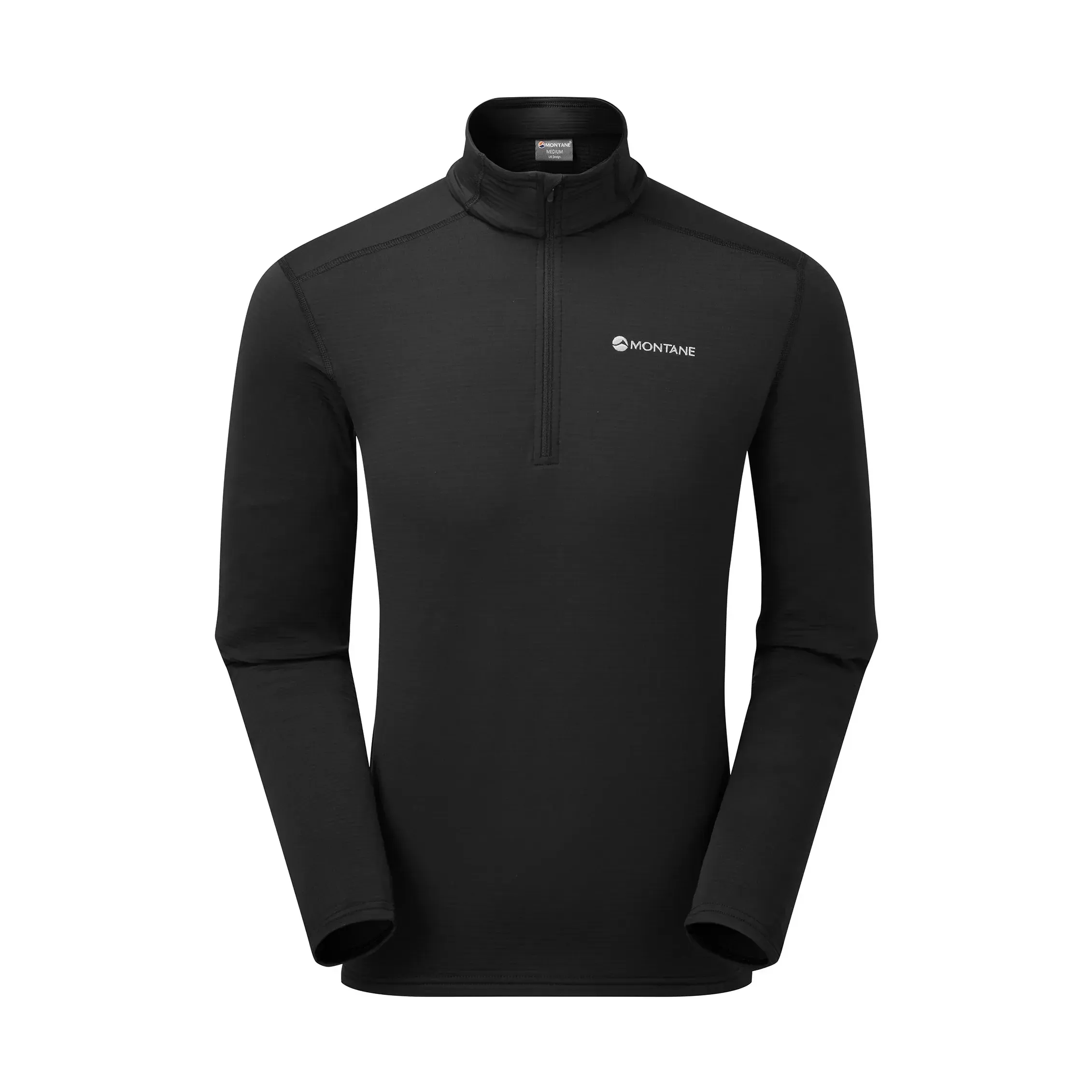 Pánská tenká mikina s krátkým zipem v černé barvě