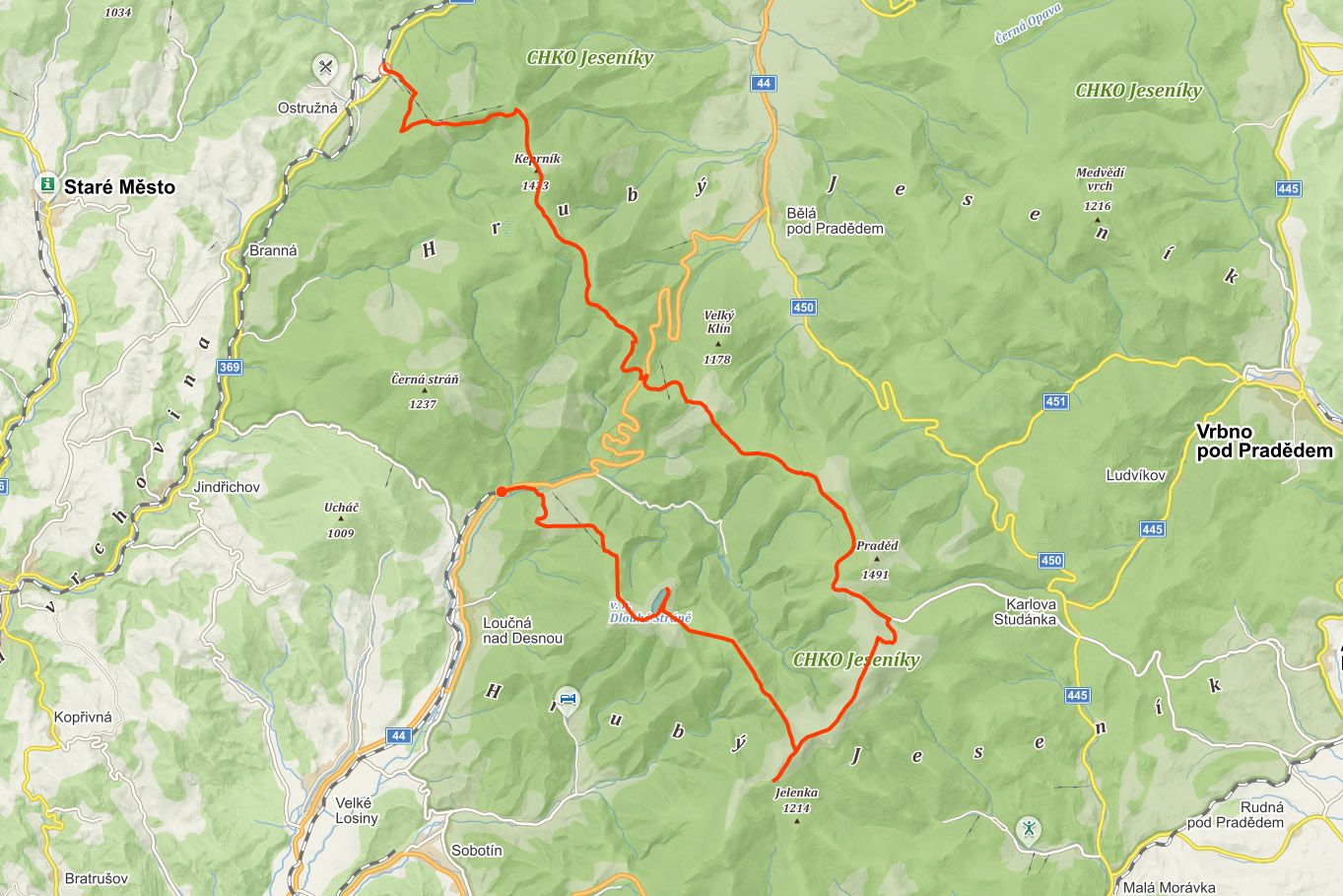 Mapa-přechod-jeseník