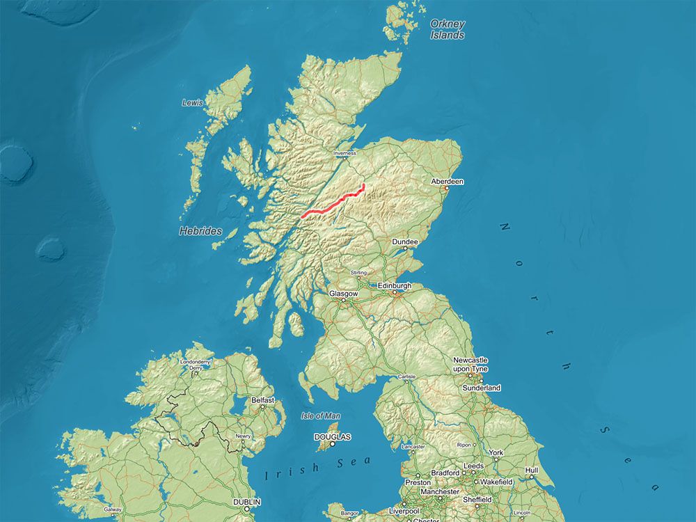 Mapa-Dalkovy-trek-East-Highland-Way-Skotsko