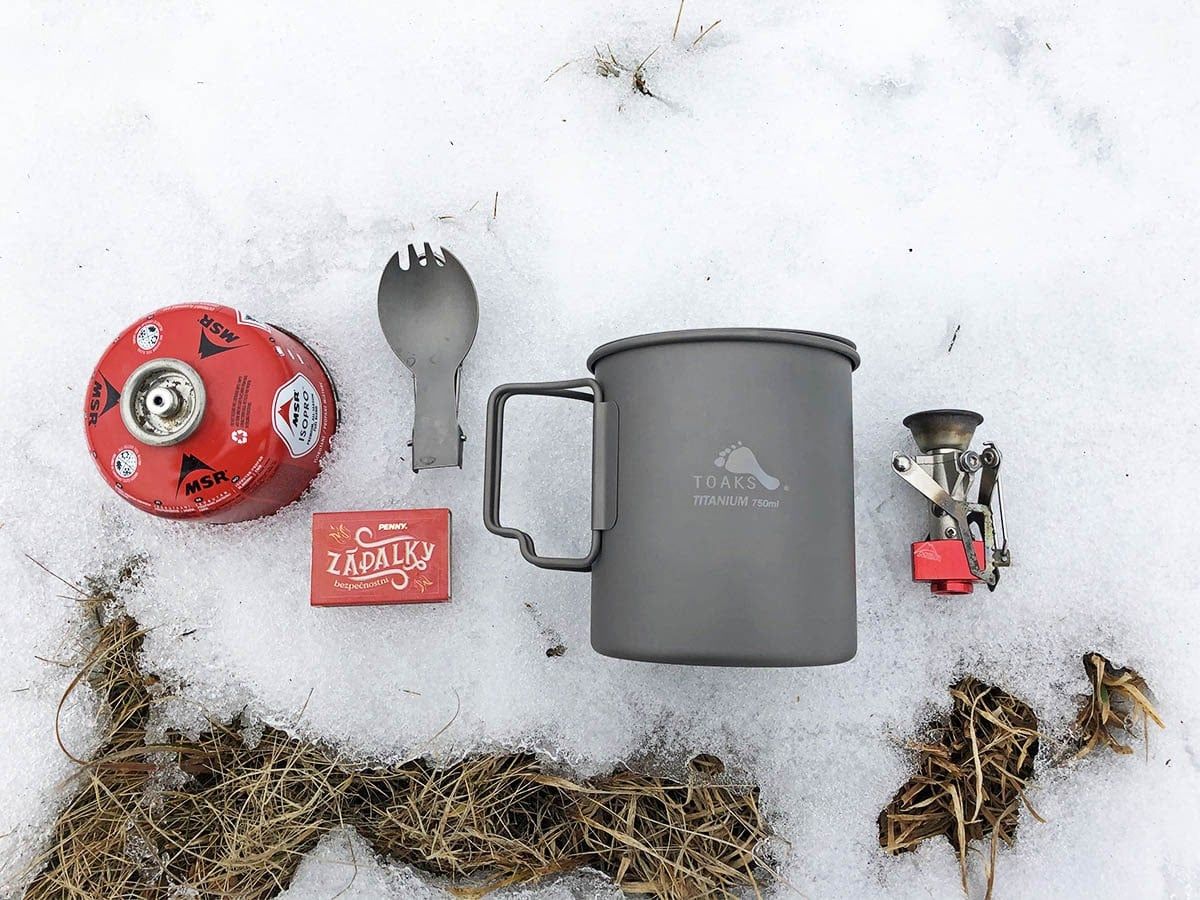 Set na vaření – Titanové nádobí Toaks a MSR PocketRocket