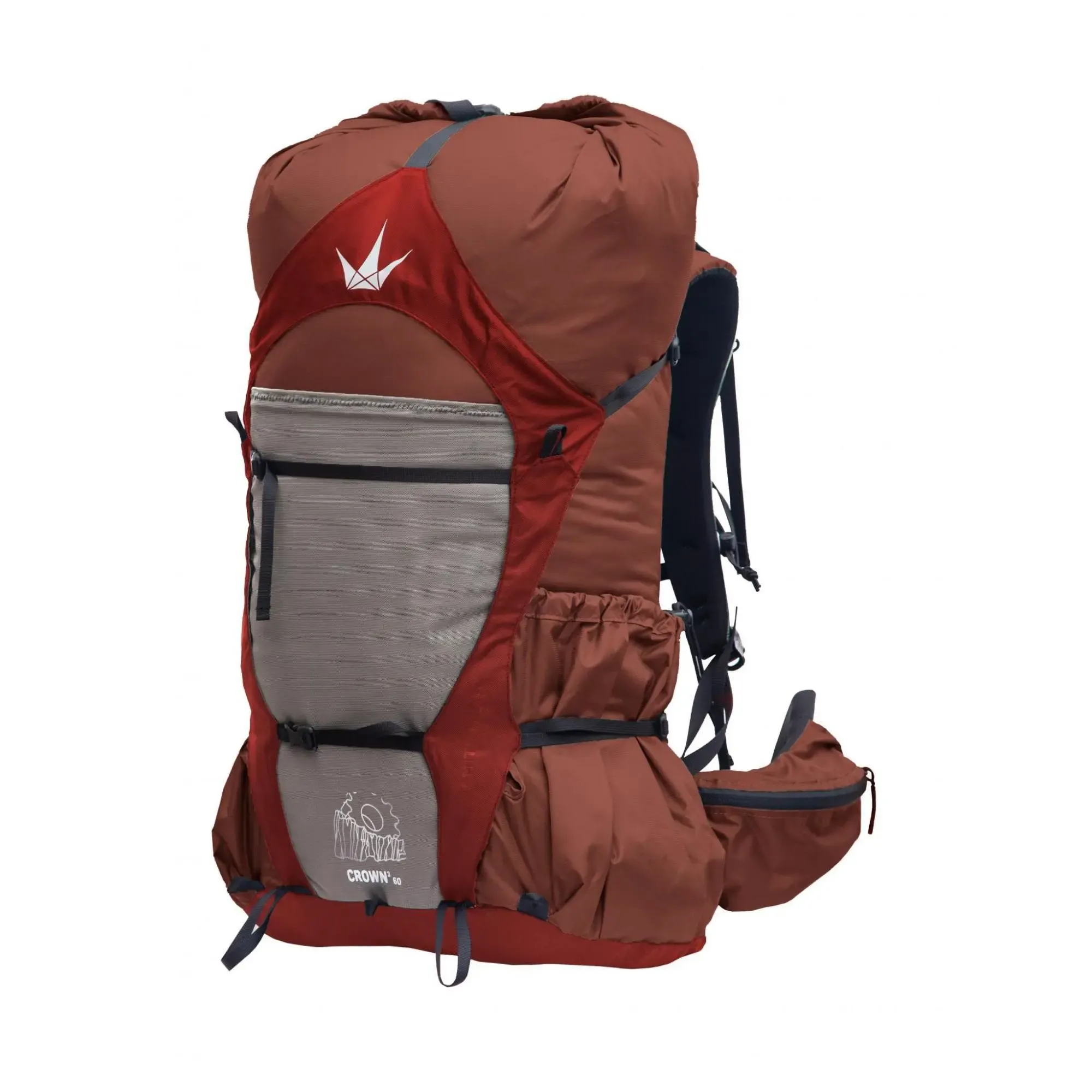 Odolný pohodlný turistický batoh Granite Gear Crown3 40 ECO s objemem 40 v červené barvě na turistiku.