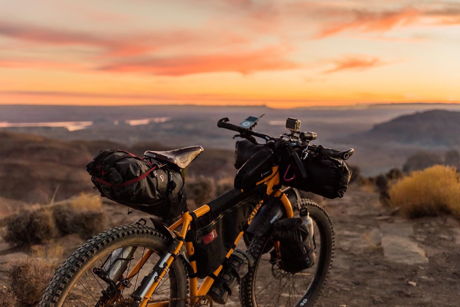 Kolo vybavené na bikepacking