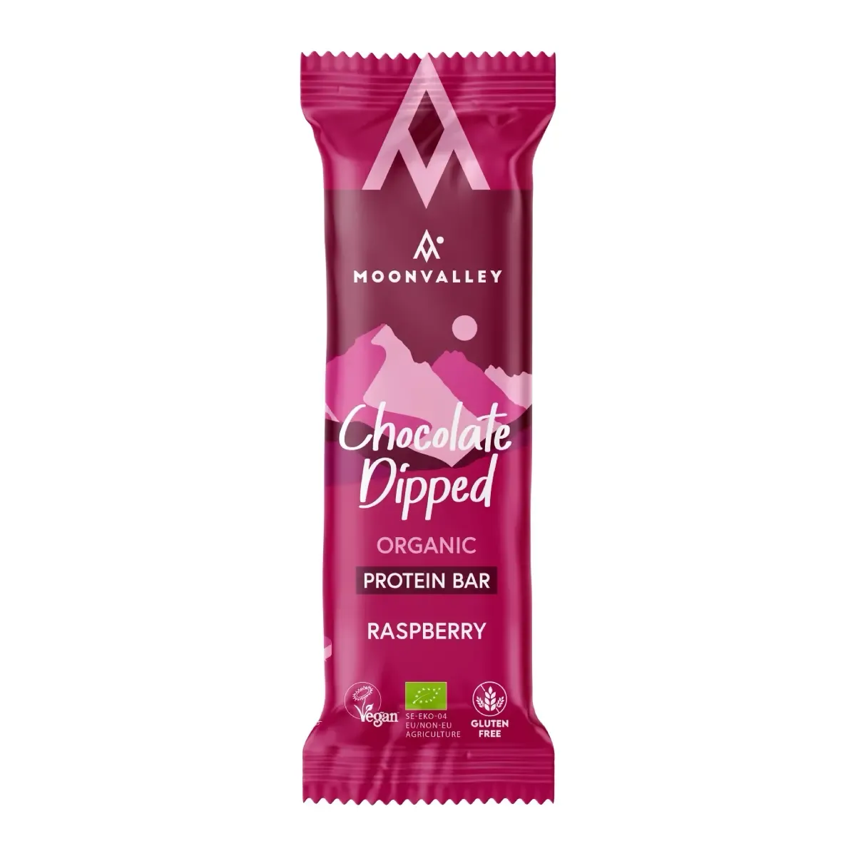 Moonvalley Chocolate Dipped Protein Bar Raspberry